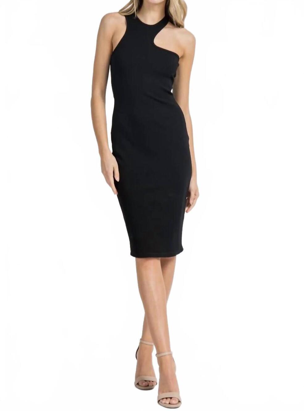 NEW FORE COLLECTION chantel midi dress in black